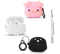 Lot de 3 coques XMBYGY pour AirPods Pro 3e génération 2025 avec kit de nettoyage 3 en 1, combinaisons multiples, étui de chargement en silicone pour AirPods Pro 3 (G+G +P)