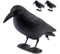Lot de 3 Corbeaux factices ARTECSIS - Corbeau Anti-Pigeon Leurre de jardin Corbeau en Plastique Noir - Répulsif oiseaux, Appelant