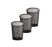 Lot De 3 Corbeilles À Papier Circulaires En Maille Légère En Métal, Idéales Pour La Cuisine, La Maison, Le Bureau, Le Dortoir, Le Salon, Le Bureau, La Chambre À Coucher (Noir)