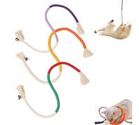 Lot de 3 cordes à mâcher pour chat avec herbe à chat naturelle rechargeable, jouet de nettoyage des dents sûr pour chatons d'intérieur, jouets interactifs pour chat de 68,6 cm de toutes races (mixte)