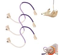 Lot de 3 cordes à mâcher pour chat avec herbe à chat naturelle rechargeable, jouet de nettoyage des dents sûr pour chatons d'intérieur, jouets interactifs pour chat de 68,6 cm de toutes races (violet)