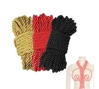 Lot de 3 cordes d'arrimage souples résistantes à l'intérieur / à l'extérieur, 32 pieds 8 mm