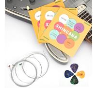 Lot de 3 cordes pour guitare électrique, acier nickelé à haute teneur en carbone, ton brillant plus durable et sensation confortable, lot de 6 cordes (lumière 10-46)