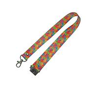 Lot de 3 cordons de sensibilisation à l'autisme - Sangle de cou, support d'identification - Clip de sécurité - Espoir - Foi - Force