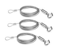 Lot de 3 cordons réglables en acier inoxydable pour éclairage de miroir - Cordes métalliques robustes avec crochets - Pour cadres photo, pots de fleurs - Supporte jusqu'à 20 kg