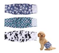 Lot de 3 couches réutilisables pour chien mâle, bandes ventrales lavables, couches réglables pour chiens de petite, moyenne et grande taille (taille S)