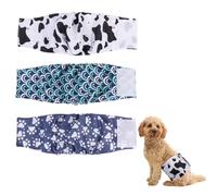 Lot de 3 couches réutilisables super absorbantes pour chien mâle, bandes ventrales lavables, couches réglables pour chiens de petite, moyenne et grande taille (L)