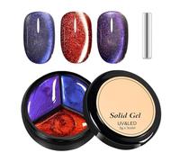 Lot de 3 couleurs pour ongles gel, avec aimant pour design | Gel avec effet Shimmer brillant, pour femme, usage domestique, salon, voyage, fête, studio