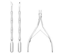 Lot de 3 coupe-cuticules avec repousse-cuticules, ciseaux, pince à cuticules, coupe-cuticules