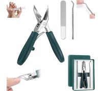 Lot de 3 Coupe-ongles biseauté à bec d'aigle, Eagle Beak Beveled Nail Clippers,multifonctions, grande ouverture, biseautés à bec d'aigle pour ongles épais et incarnés,Coupe ongle professionnel(Vert)