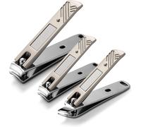 Lot De 3 Coupe-Ongles De Doigts Et Coupe-Ongles De Pied Avec Lame Droite/Courbé/Lame Inclinée En Acier Inoxydable Coupe-Ongles Avec Boîte De.[Y46]
