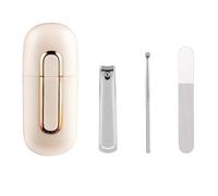 Lot de 3 coupe-ongles pour soins personnels - Lime à ongles - Peau morte - Pelle à oreilles - Avec boîte de rangement pour homme et femme (blanc)