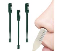 Lot de 3 coupe-poils nasaux, couteau manuel portable pour homme et femme, outil d'épilation du nez rotatif à 360°, cadeau essentiel pour Halloween, Noël (vert foncé)