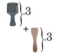 Lot de 3 coupelles à raclette et 3 pelles en bois pour Poêlon, spatule raclette Raclette, gril, Wok AS306002, AS306003 TEFAL,