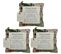 Lot de 3 courtepointes en patchwork, mini prières avec croix à l'intérieur, courtepointe de prière faite à la main, poème de prière, courtepointe de prière de poche, couettes colorées cousues à la