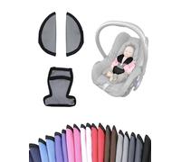 Lot de 3 coussinets de ceinture pour nacelles - Compatibles avec Maxi Cosi Cabrio Fix - Gris clair