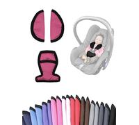 Lot de 3 coussinets de ceinture pour nacelles - Compatibles avec Maxi Cosi Cabrio Fix - Rose