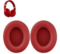 Lot de 3 coussinets de rechange pour casque Beats Studio 2 et Studio 3 avec fil et sans fil, coussinets en mousse à mémoire de forme avec cuir protéiné souple, rouge