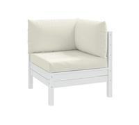 vidaXL Lot de 3 Coussins de Palette, Oreillers de Balcon, Coussins de Sièges Patio Jardinage Terrasse Extérieur, Crème 4002654 Blanc