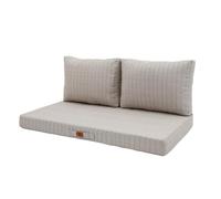 Lot de 3 Coussins Déhoussables Beige Chiné pour Salon de Jardin - Confort Premium, Anti UV Assise: 100 X 50 cm Dossier: 100 X 35 cm - Déco Arts