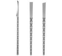 Lot de 3 couteaux de pédicure en acier inoxydable, kit professionnel pour maison et salon, lame affûtée pour cors et callosités, manche antidérapant, lame plate, oblique et courbée