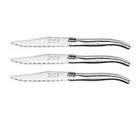 Lot de 3 Couteaux Laguiole Lame microdentée Fabrication française Thiers Jean Néron Manche INOX