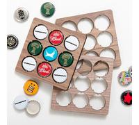 Lot de 3 couvercles de bière personnalisés en bois massif - Présentoir de collection pour caverne, fête des pères/anniversaire - Décoration d'intérieur rustique avec option de gravure