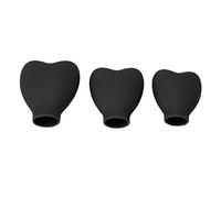 Lot de 3 couvercles de pinceaux de maquillage portables en silicone souple en forme de cœur pour pinceaux de maquillage pour les voyages et la maison (noir)
