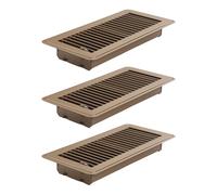 Lot de 3 couvercles de ventilation en alliage d'aluminium de 10 x 25,4 cm - Anti-oxydation - Registres de sol pour télétravail et climatisation - Auvents de sortie d'air en acier inoxydable