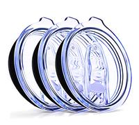 Lot de 3 couvercles de verre à vin de 355 ml anti-déversement - 7,3 cm de diamètre - Aucune fuite et anti-éclaboussures - Fermeture coulissante en silicone de rechange - 3 couvercles pour gobelet