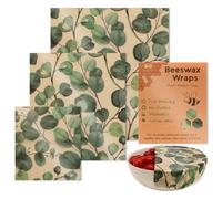 Lot de 3 couvercles polyvalents en cire d'abeille pour conserver les aliments frais naturels - Accessoire pour la cuisine - Alternative au film étirable