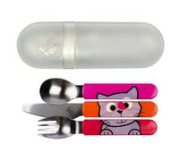 TUM TUM Couverts Enfants de Voyage, Couverts Bébé sans BPA -Bluebell le Chat