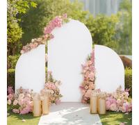 Lot de 3 couvertures d'arche de mariage double face - Couleur : arche - Avec fermeture éclair - Élastique - Pour anniversaire, fête, banquet - Blanc - Taille unique