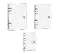 Lot de 3 couvertures de classeur, classeur à anneaux en PVC souple transparent à 6 trous, classeur en papier rechargeable étanche à feuilles mobiles, planificateur personnel, couverture (A5/A6/A7)