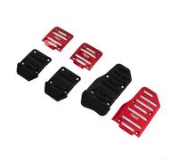 Lot de 3 couvre-pédales de voiture en alliage d'aluminium PVC antidérapant pour pédales de frein et d'embrayage - Ajustement sans perçage nécessaire - Prise en main améliorée