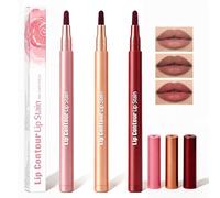 Lot de 3 Crayons à Lèvres Longue Durée Imperméable, Crayon à Lèvres, Lip Liner Pencil Set, Contour Lèvre à Texture Onctueuse, Maquillage Naturel Longue Tenue