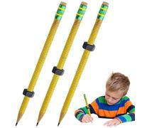 Lot de 3 crayons de TDAH pour enfants, crayons filetés pour ADHD avec écrou coulissant, outil de mise au point et calmant, pour autisme, enfants autistes et apaisants (3 x jaune)