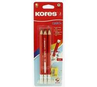 Lot de 3 crayons graphite + 1 taille-crayon gratuit - Mine HB - Kores G