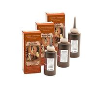 Lot De 3 Crèmes Colorantes Chatain Doré 100% Naturel Sans Sulfates Pour Cheveux Coloration Semi Permanente Naturelle Soin Henné Capillaire 3 x 90ml