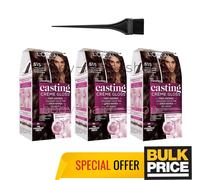 Lot de 3 crèmes de coulée L'Oréal 515 chocolat brillant couleur cheveux chaud...