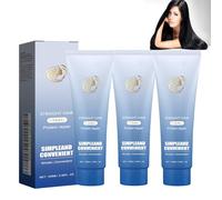 Lot de 3 crèmes de lissage protéinées - Nourrit les cheveux bouclés et bouclés - Répare - Renforce - Contrôle les frisottis - Améliore la brillance - Hydrate le cuir chevelu - Réduit la chute des