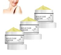 Lot de 3 crèmes d'igname sauvage - Extrait de racine d'igname - Crème pour le visage et le corps - Enrichie bio - Crème de racine d'igname sauvage bio pour femme - Hydratante pour tous les types de