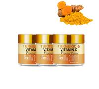 Lot de 3 crèmes pour le visage au curcuma - Vitamine C - Éclaircissement naturel pour les taches brunes - Hyperpigmentation - Booster anti-âge avec 30 % de vitamine C - Équilibre le teint de la peau