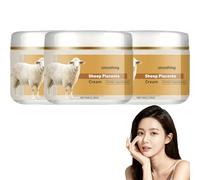 Lot de 3 crèmes pour le visage au placenta de mouton contre les rides, crème raffermissante et hydratante pour la peau, améliore le teint, réduit les ridules, soin quotidien doux