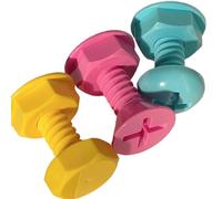 Lot de 3 crochets adhésifs en forme de vis colorées créatives pour sac d'organisation à la maison Cintre mural et porte Crochets en plastique Sac de rangement Organisateurs
