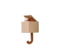 Lot de 3 crochets autocollants pour porte de chambre à coucher, clé, parapluie, serviette, chapeau, manteau, décoration murale (marron)