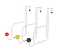 Lot de 3 crochets de porte colorés pour vêtements en perles de fer - Grands rangements derrière la porte du chapeau Creat