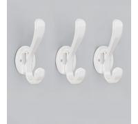 Lot de 3 crochets muraux en aluminium pour manteaux, porte-manteaux décoratifs à fixation murale, crochets pour manteaux avec 2 types de montage, crochets pour serviettes pour veste, sac à dos, porte-