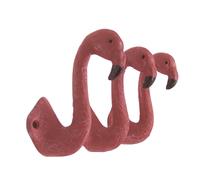 Lot de 3 crochets muraux en fonte Wowser de 4 pouces en forme de flamant rose