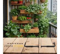 Lot de 3 crochets muraux réglables en fer pour rebords, balustrades et murs extérieurs - Supports noirs résistants à la rouille pour pots de 15 à 33 cm de large (noir)